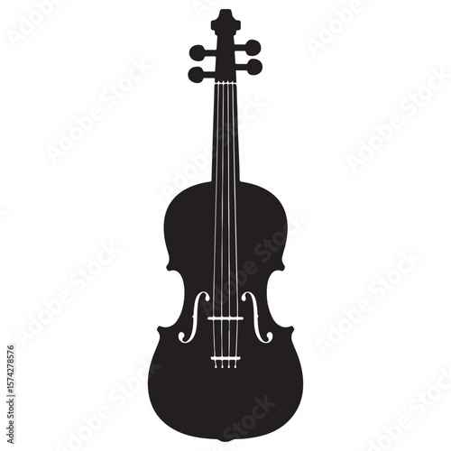 Elegant Violin Silhouette for Musical Art Projects