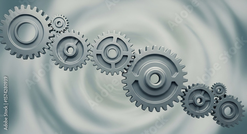 Mechanical Gears and Cogwheels on Abstract Background, Engineering and Technology Concept