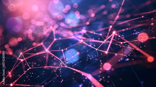 Abstract Network Connections: A vibrant and futuristic depiction of interconnected nodes and lines, suggesting data flow, technology, and global communication.
