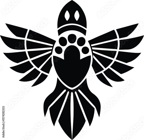 Tribal Phoenix Bird Vector Silhouette