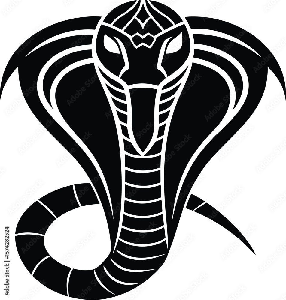 Fototapeta premium Cobra Snake with Tribal Pattern