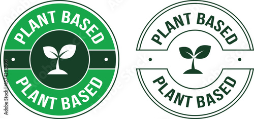 Green plant-based icon design – vector label for natural, vegan, and organic ingredients used in eco food, cosmetics, and sustainable packaging branding.