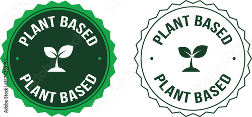 Green plant-based icon design – vector label for natural, vegan, and organic ingredients used in eco food, cosmetics, and sustainable packaging branding.