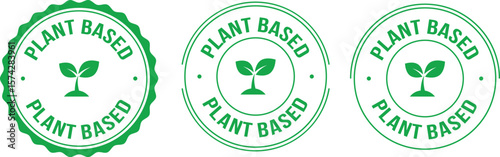 Green plant-based icon design – vector label for natural, vegan, and organic ingredients used in eco food, cosmetics, and sustainable packaging branding.