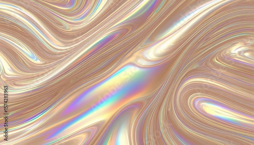 Dynamic iridescent holographic liquid swirls, ideal for futuristic backgrounds, tech designs, fashion editorials, and modern artistic projects.