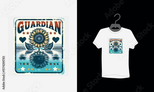 Guardian flower t shirt design, flower t shirt graphics, tee, summer t shirt design, hand drawn art, vector graphic, summer tropical flowers,
 