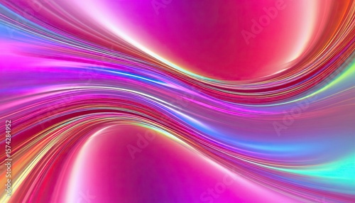 Vibrant glowing holographic light trails in pink and blue, perfect for energetic backgrounds, futuristic designs, and dynamic digital art