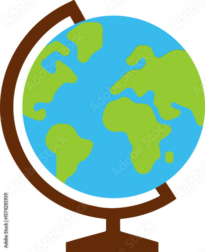 Globe Icon with Stand Illustration