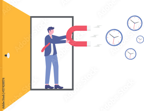 Time management, control business time or work deadline concept.

