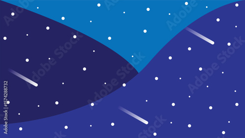 Background with Stars and Space Flat Style Simple Idea. Science and space exploration concept vector art