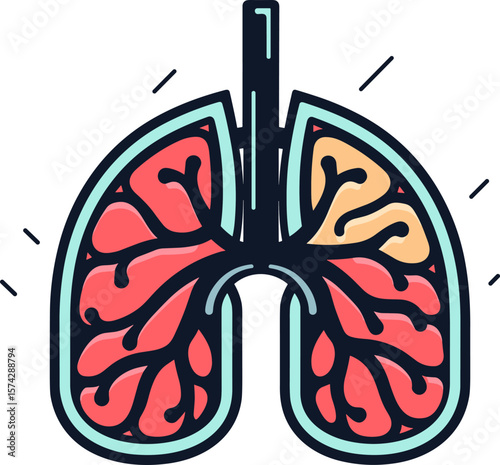 Lungs Anatomy: A Detailed Illustration of the Respiratory System