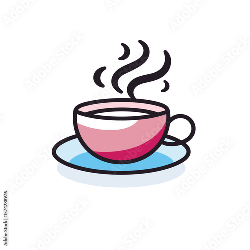 Aromatic Coffee Cup: A Simple and Stylish Vector Graphic