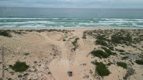 Wallpaper Mural Beachport dunes in South Australia with scattered vegetation and 4WD tracks crossing the terrain Torontodigital.ca