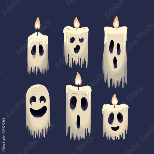 Vector spooky candles illustration