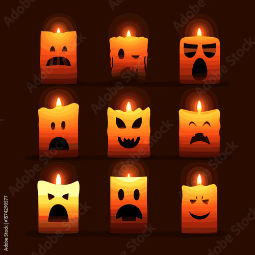 Vector spooky candles illustration