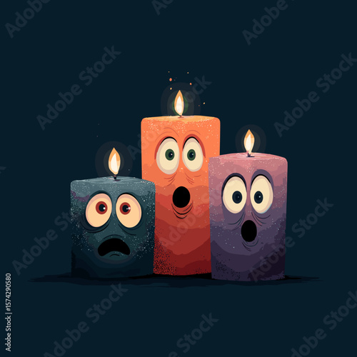 Vector spooky candles illustration