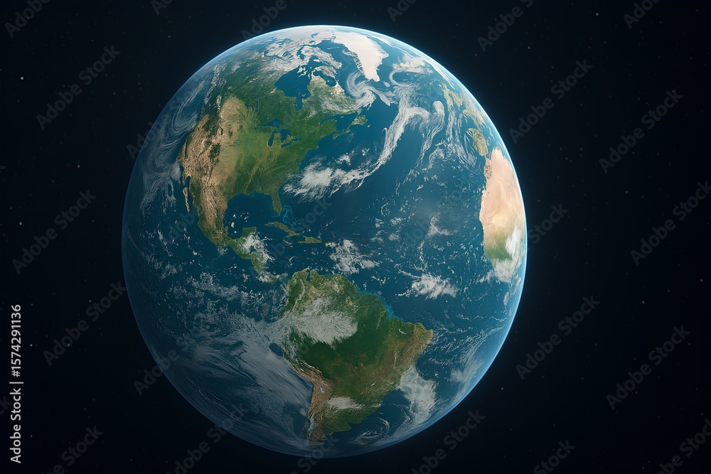 Fototapeta premium Realistic Earth View from Space