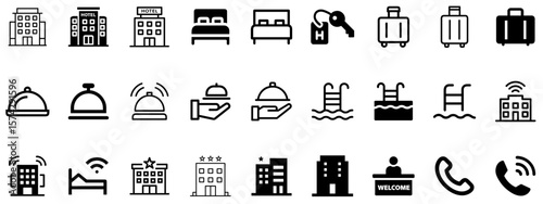 Hotel & Hospitality Icons  | Travel, Booking & Room Management Icons