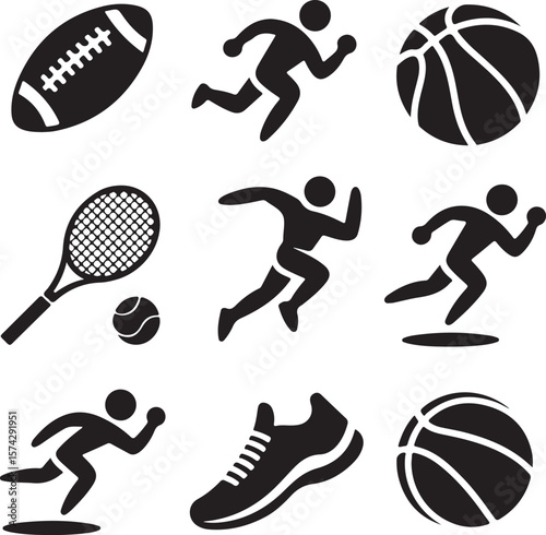 Athletics and Sports Activity Vector Icon Set