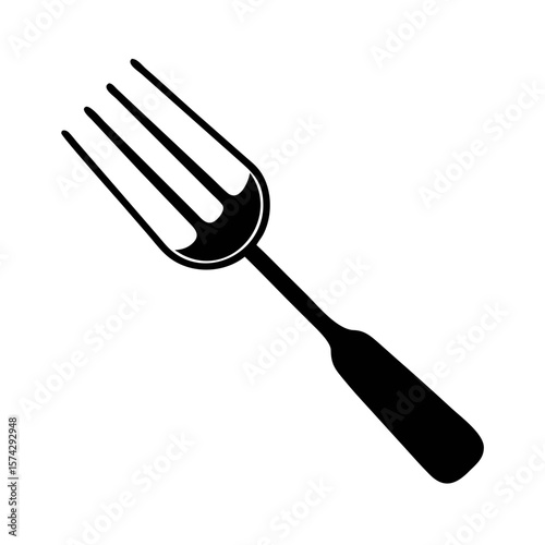 Fork silhouette in black on white background  