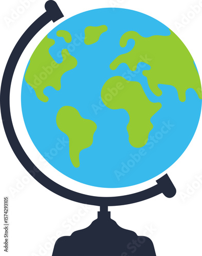 Globe Icon with Stand Illustration
