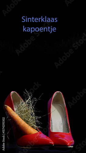 Dutch tradition putting out shoe for Sinterklaas

