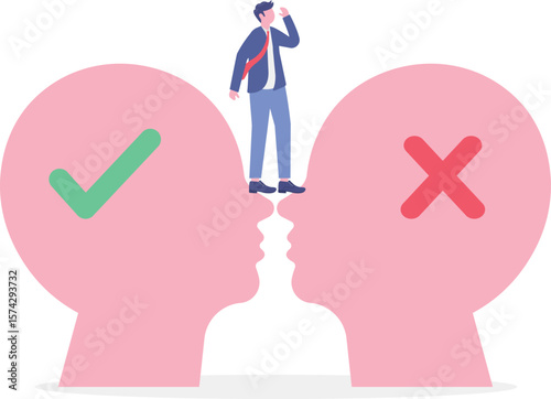 Decision making or logical thinking, choose right or wrong, correct or incorrect, solve problem,

