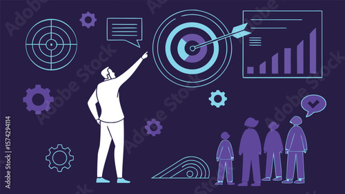 Digital Marketing Strategy and Audience Targeting – Businessman Using Analytics Dashboard for Customer Engagement, Ad Trends, and Conversion Tracking (AI Generated)