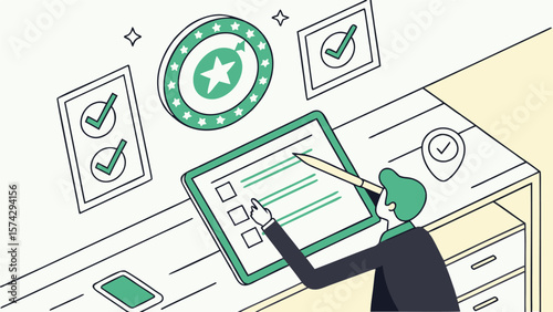 Digital Recruitment and Online Hiring Process – HR Manager Selecting Candidate Using Tablet in Modern Office Workflow (AI Generated)