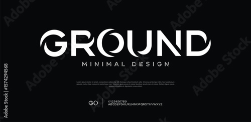 Ground Minimal modern logo alphabet font. Typography abstract minimalist sans serif technology, electronic, digital, music, movie, creative logos fonts. vector illustration
