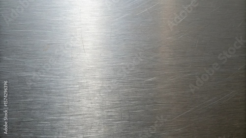 The brushed metal texture creates a modern and industrial background with subtle scratches