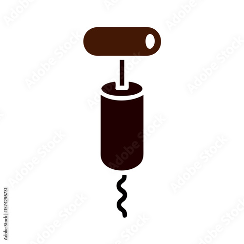 Wine corkscrew tool for opening bottles with corks in minimalist style  