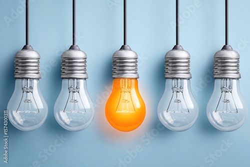 Leadership and innovation represented by glowing bulb