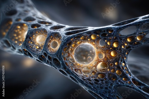 Abstract Network Structure with Golden Spheres