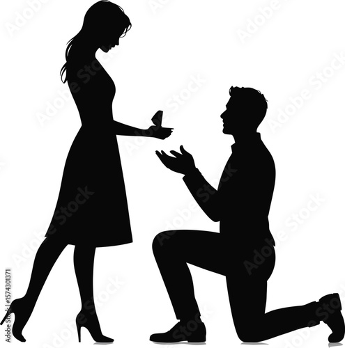 Couple proposing marriage proposal ring engagement