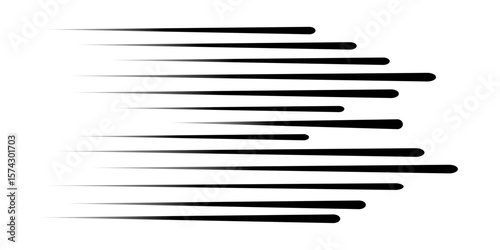 Speed line anime fast effect, manga horizontal motion strips. Comic quick halftone movement. Abstract gradient. 