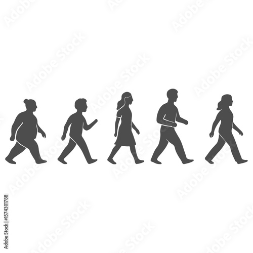 silhouettes of people in action