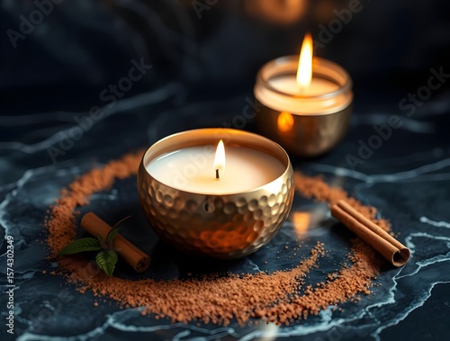 Luxurious Candlelight & Cinnamon: Spa-Like Ambiance