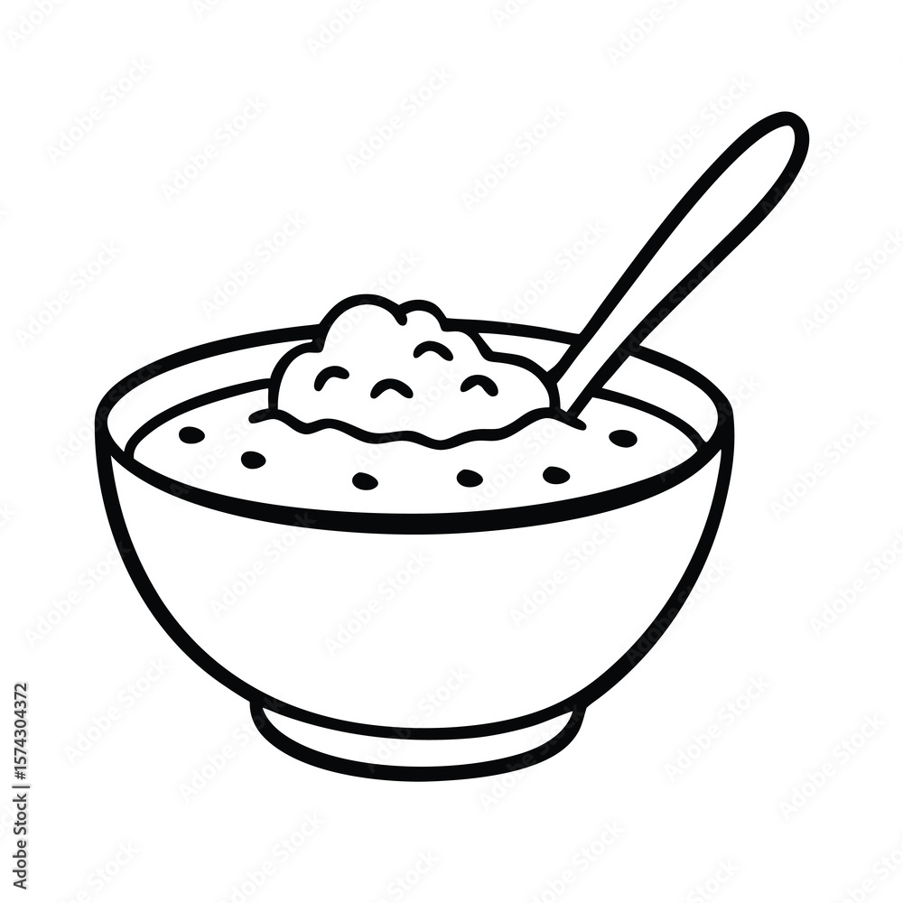 black and white illustration of a bowl of dip black and white illustration of a bowl of dip