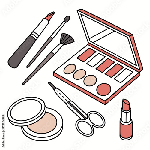 set of makeup brushes