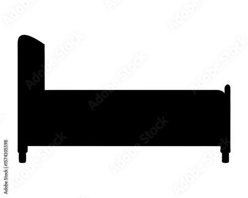Silhouette of a bed with a headboard and footboard illustration
