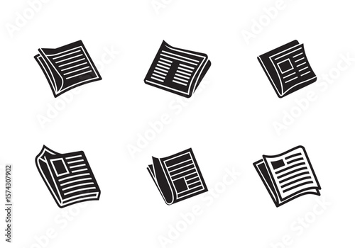 newspaper icon vector silhouette  illustration