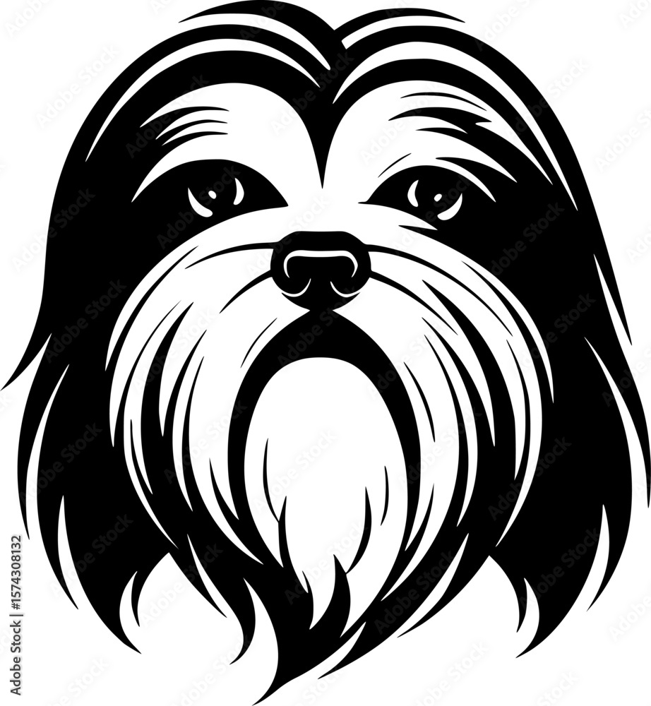 Obraz premium Shih Tzu - Minimalist and Flat Logo - Vector illustration