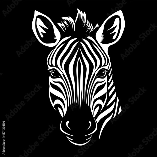 Zebra - Minimalist and Flat Logo - Vector illustration