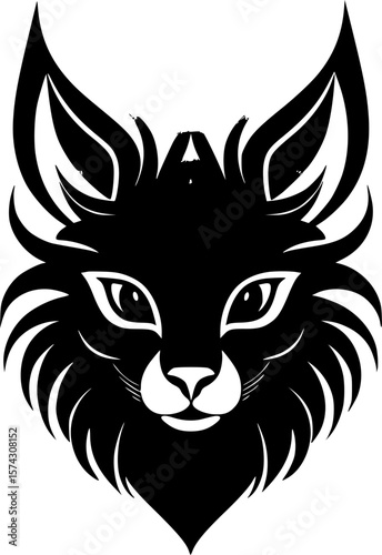 Cat | Black and White Vector illustration