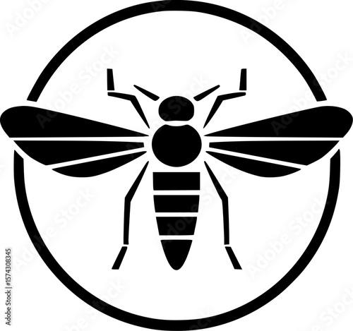 Mosquito | Black and White Vector illustration