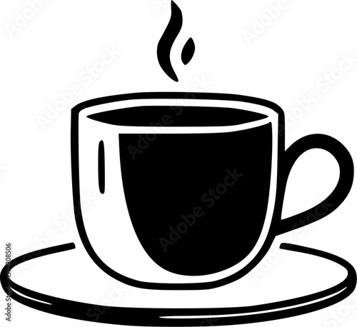 Coffee - Black and White Isolated Icon - Vector illustration