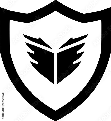Shield - Minimalist and Flat Logo - Vector illustration