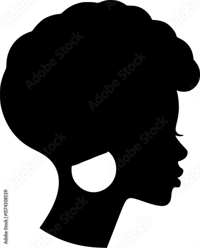 Black Woman - Minimalist and Flat Logo - Vector illustration