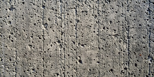 A closeup of a rough concrete surface with visible pores and aggregate details